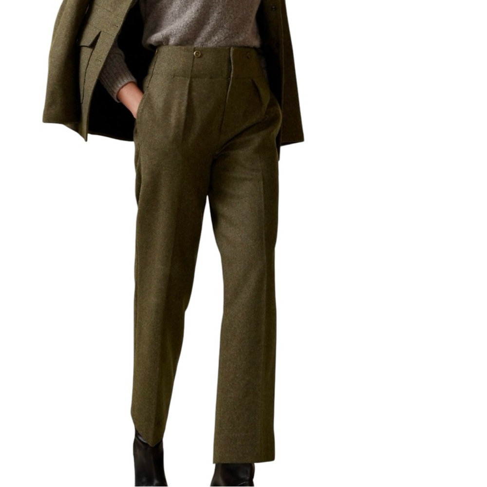 BANANA REPUBLIC Nessa Olive Green Wool Blend Lined Ankle Trousers NEW 2